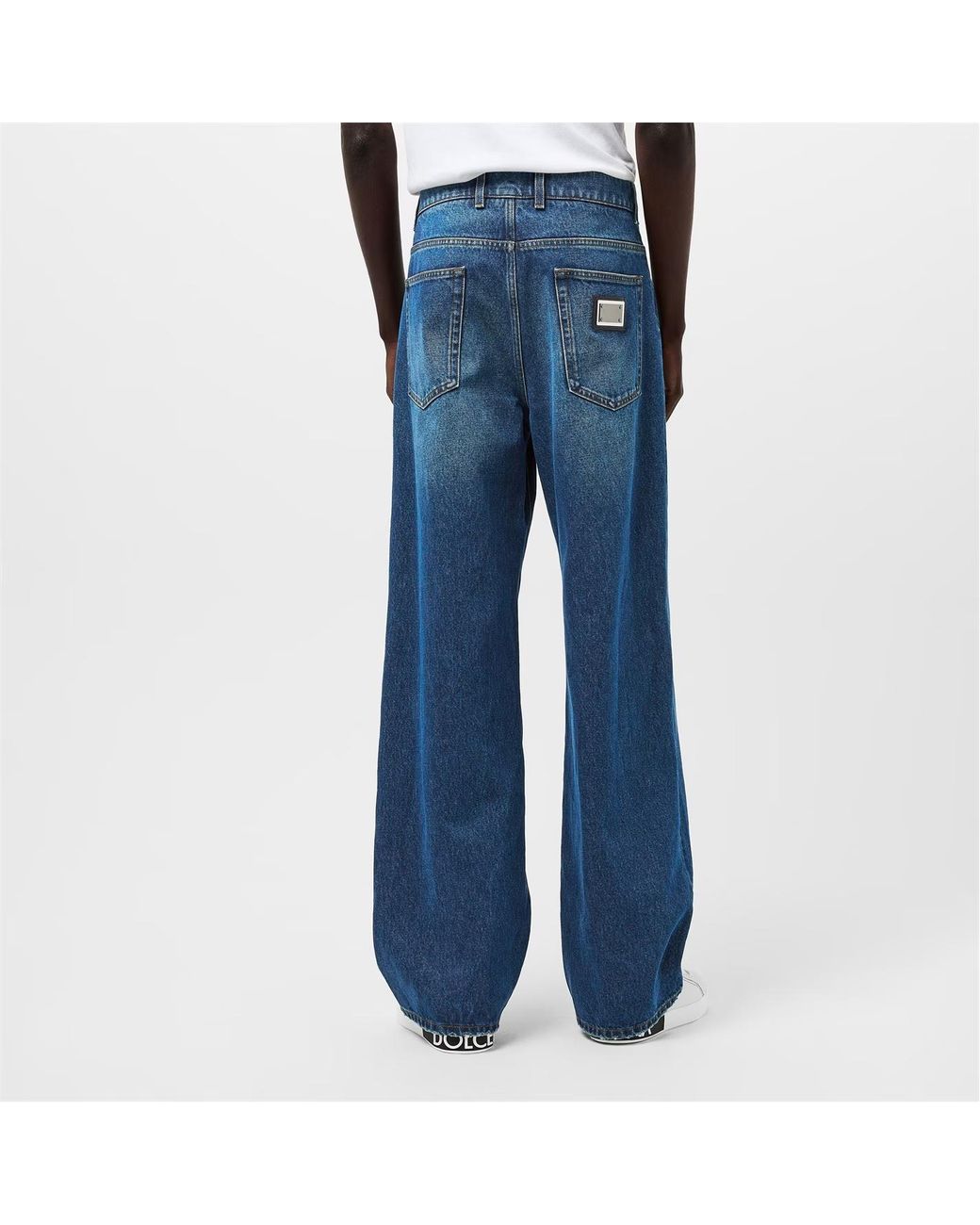 Dolce & Gabbana Blue Relaxed Straight Leg Jeans for men
