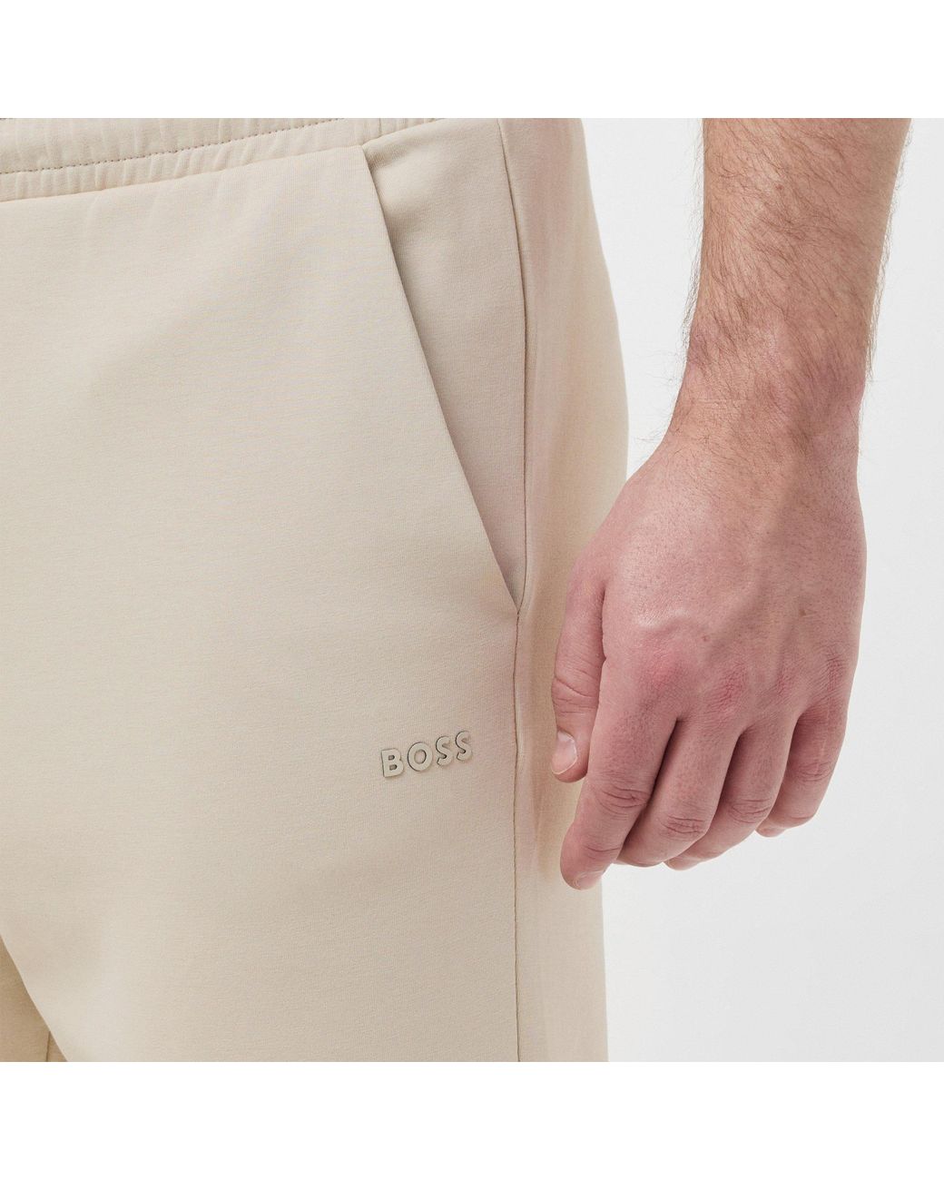Boss Natural Cotton Cuffed Casual Pants for men