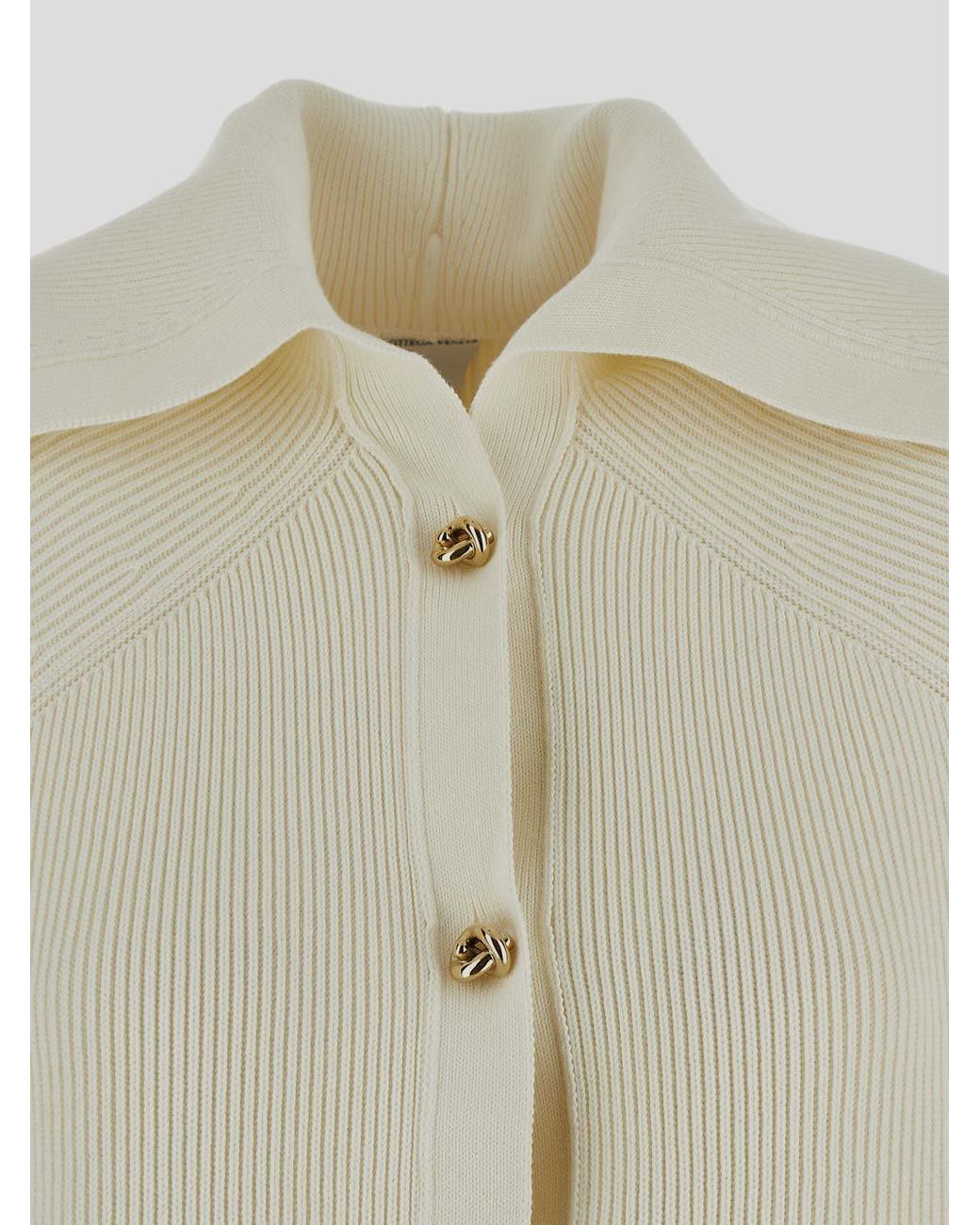 Bottega Veneta Natural Long Sleeved Knitted Cardigan