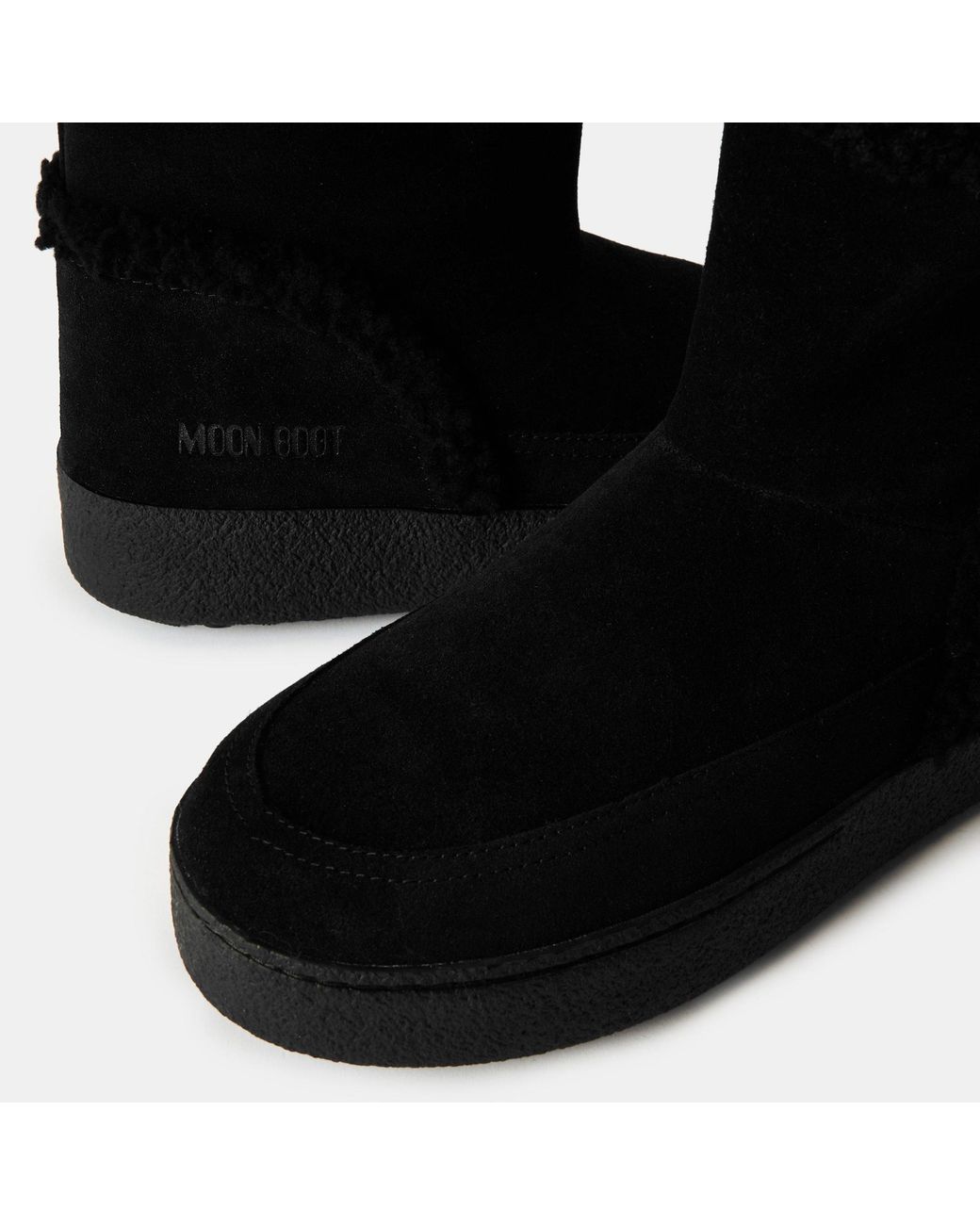 Moon Boot Black Solid Color Ankle Boots