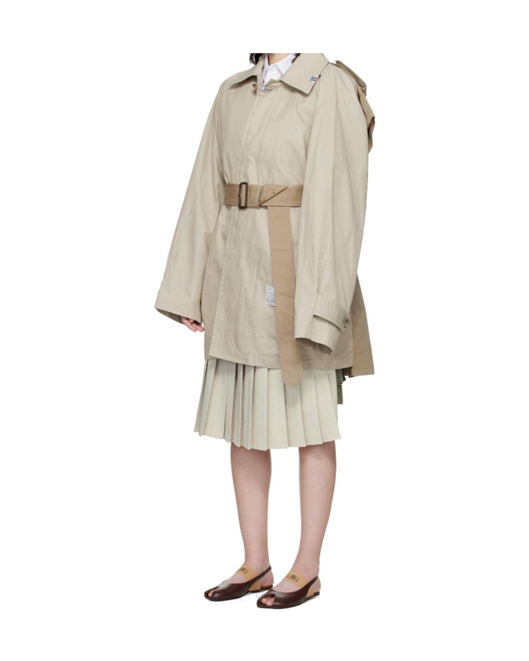 Maison Mihara Yasuhiro Natural Belted Trench Coat