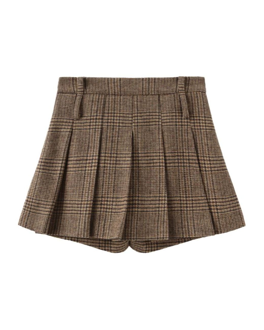 Marissa Chiara Brown Plaid Skirt