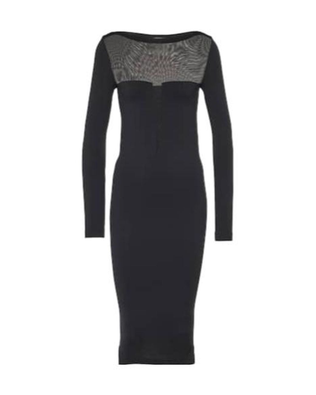 Wolford Black Venus Jersey Midi Dress