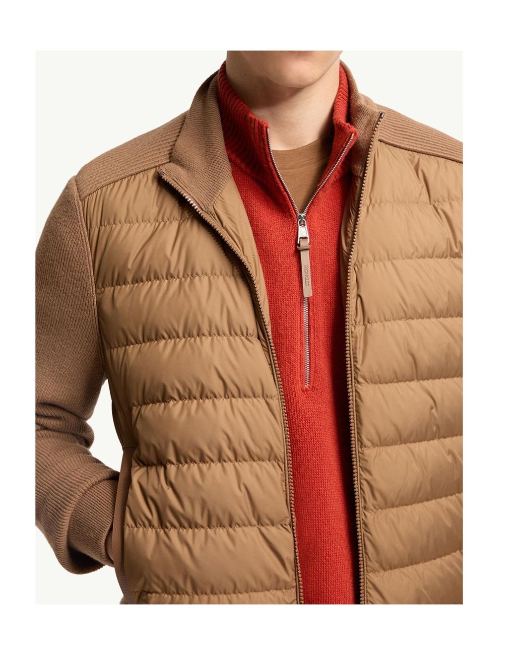 Moncler Brown Padded Zip-Up Cardigan for men