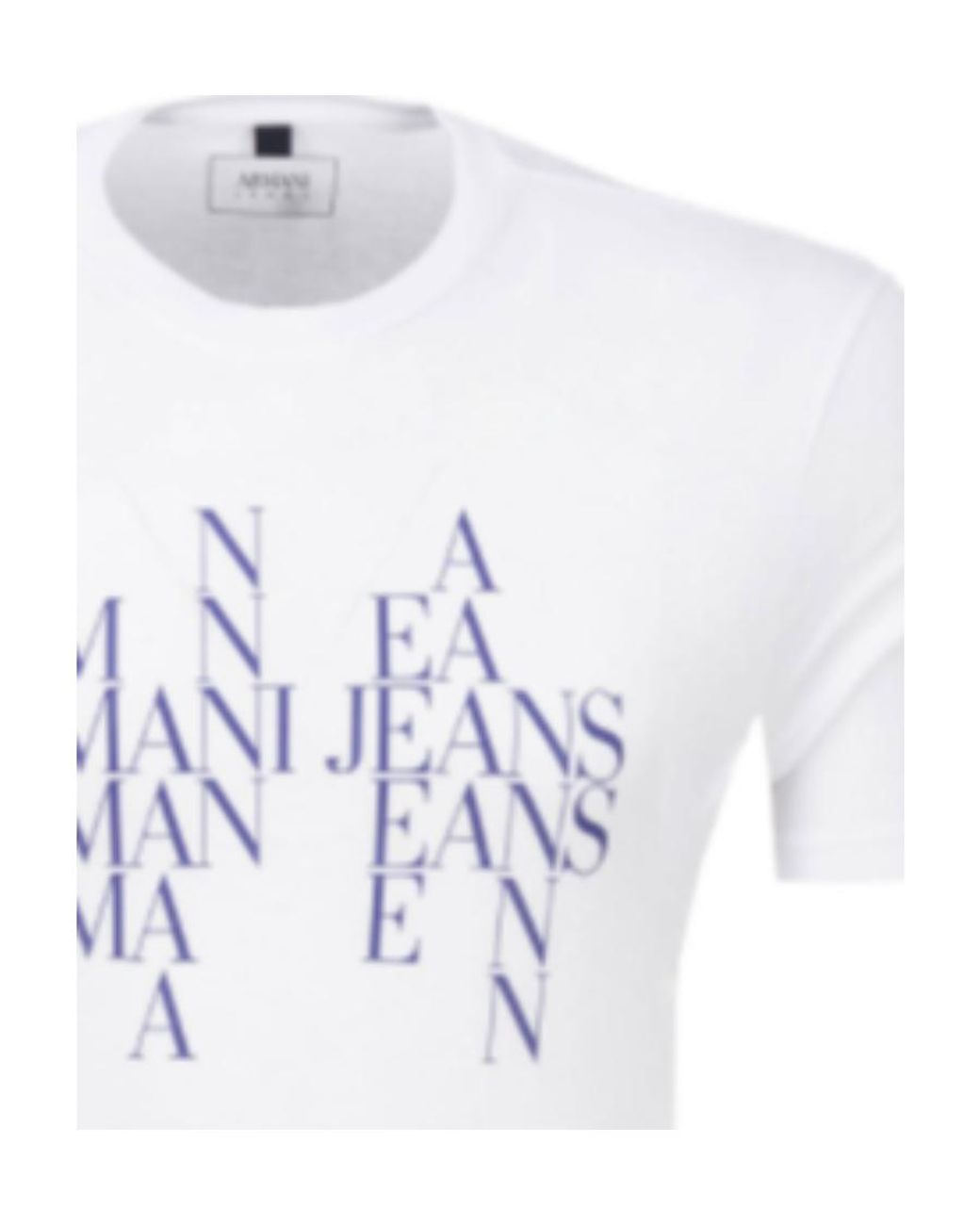Armani Jeans White Logo Printed T-Shirt for men