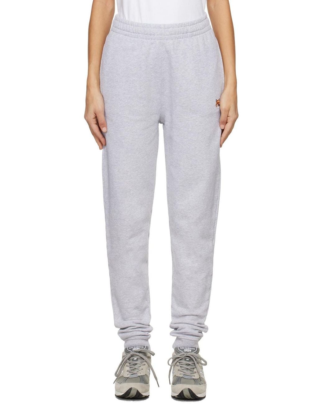 Maison Kitsuné Gray Maison Kitsuné Fox Head Patch Sweatpants