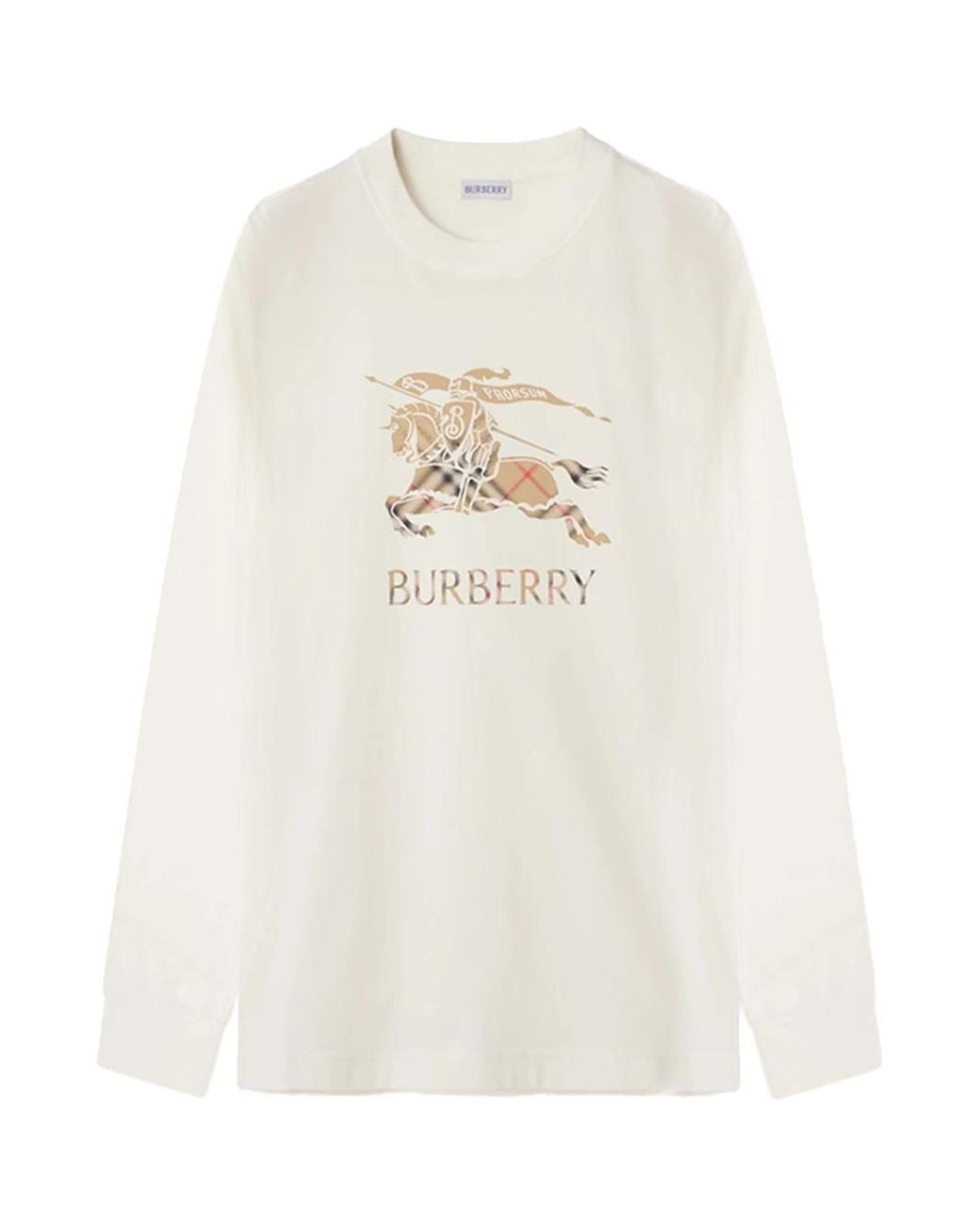 Burberry White Long Sleeve T-Shirt Chalk for men