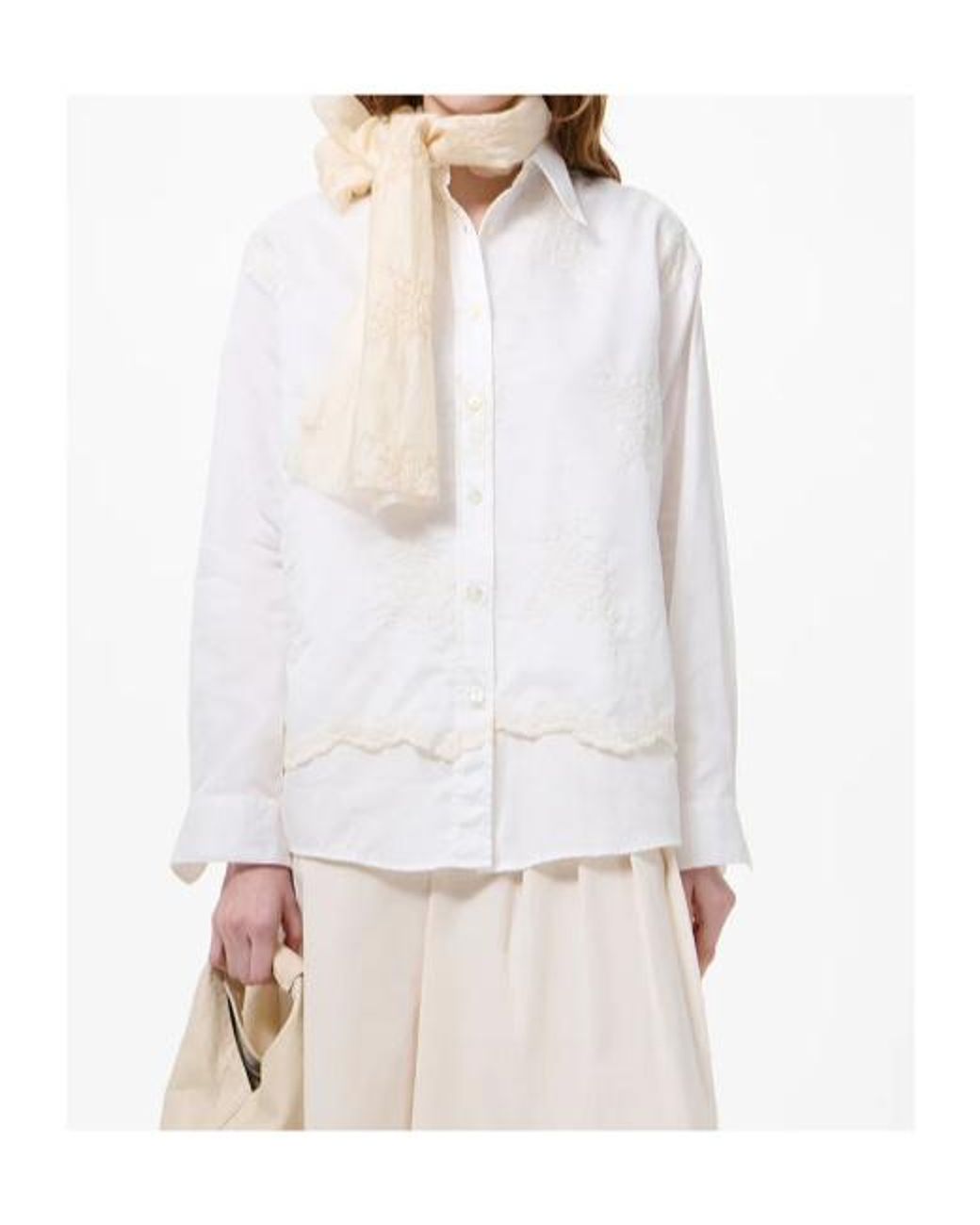 Our Legacy White Precious Flower-Motif Oversized Shirt