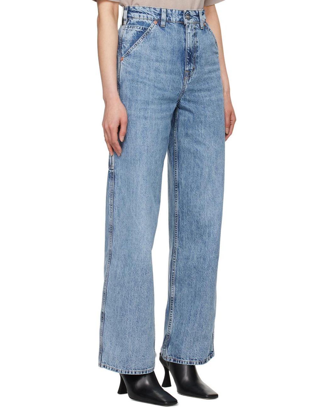 Our Legacy Blue High-Rise Wide-Leg Jeans