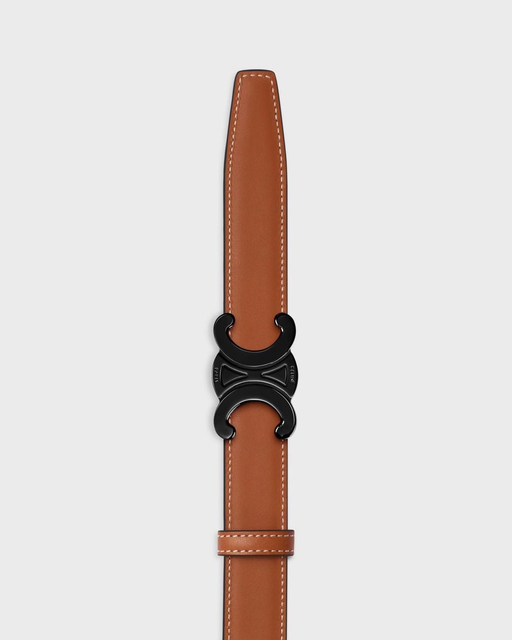 Céline White Triomphe Buckle Reversible Strap 25Mm