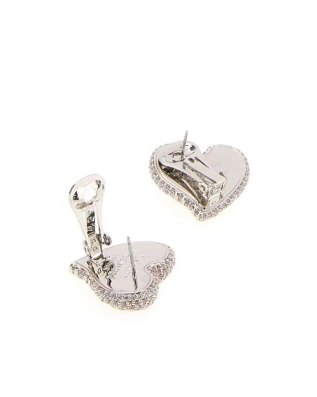 Vivienne Westwood White Evangeline Heart Stud Earrings