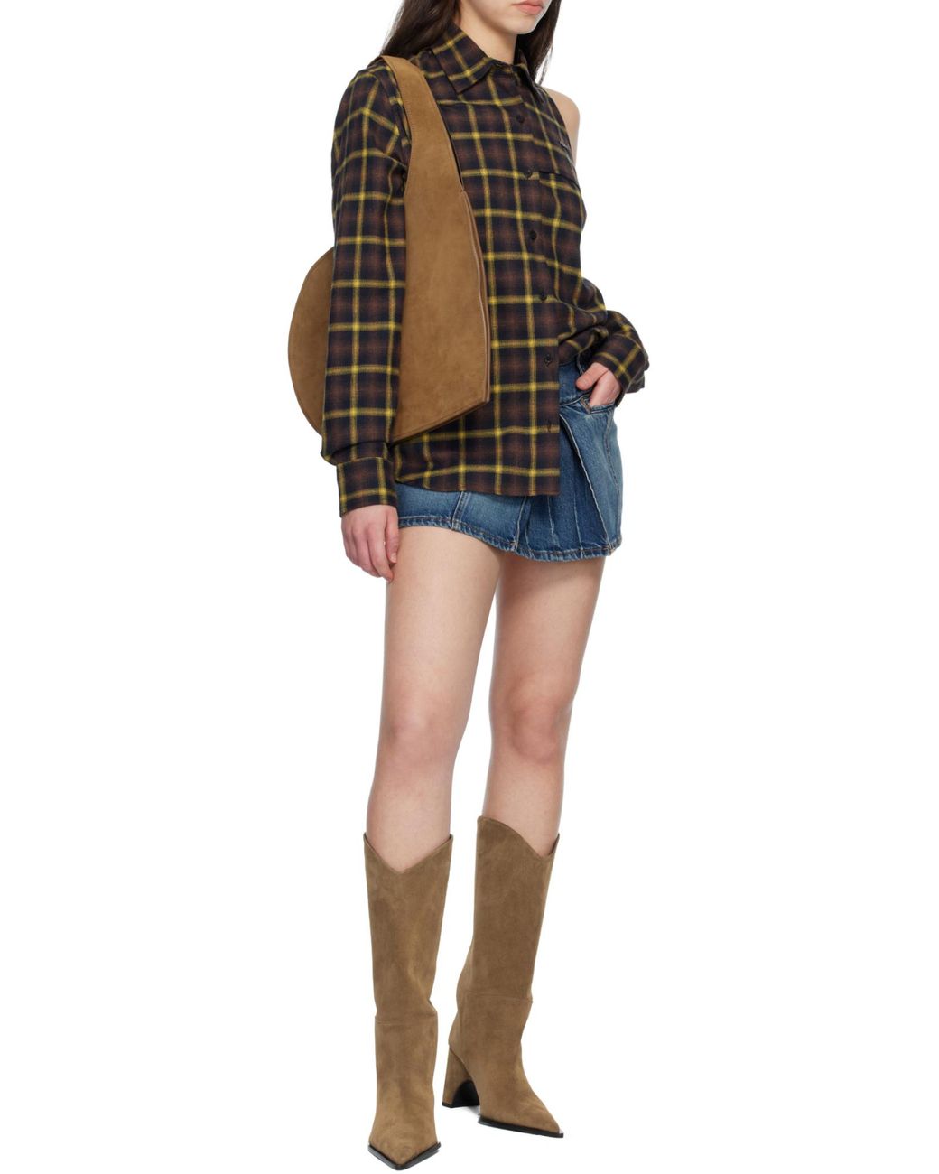 Coperni Brown Heart Shaped Shoulder Bag