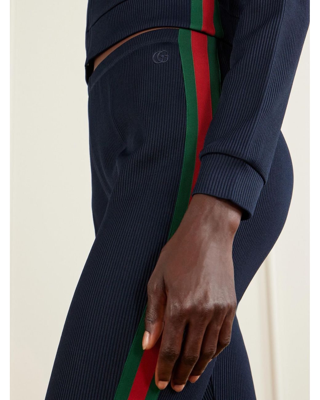 Gucci Blue Side-Stripe Cropped Pants