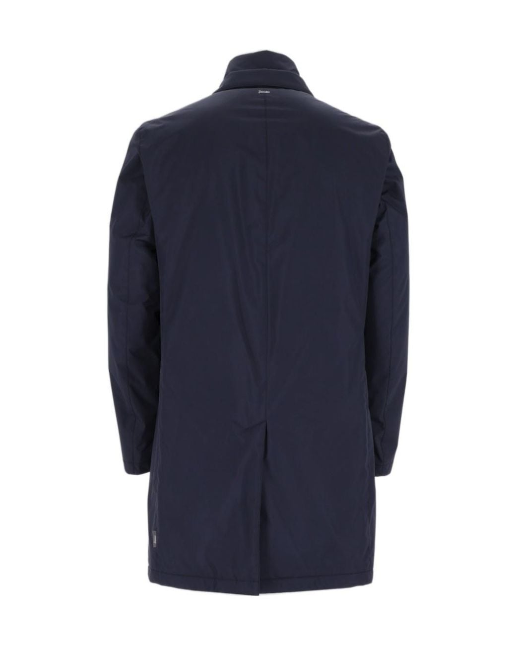 Herno Blue Long-Sleeved Single-Breasted Coat for men