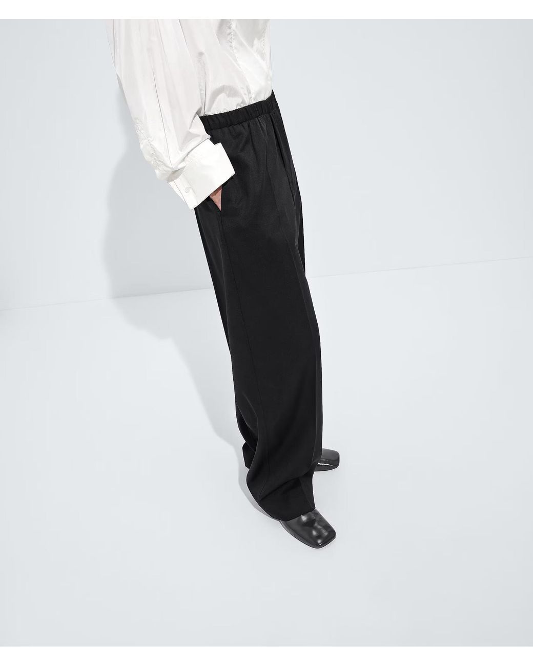 Bottega Veneta Black Grain De Poudre Pants