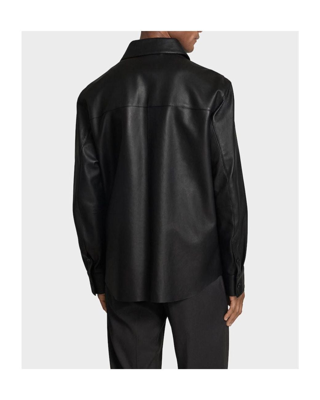 Boss Black Boss Button-Up Leather Jacket for men
