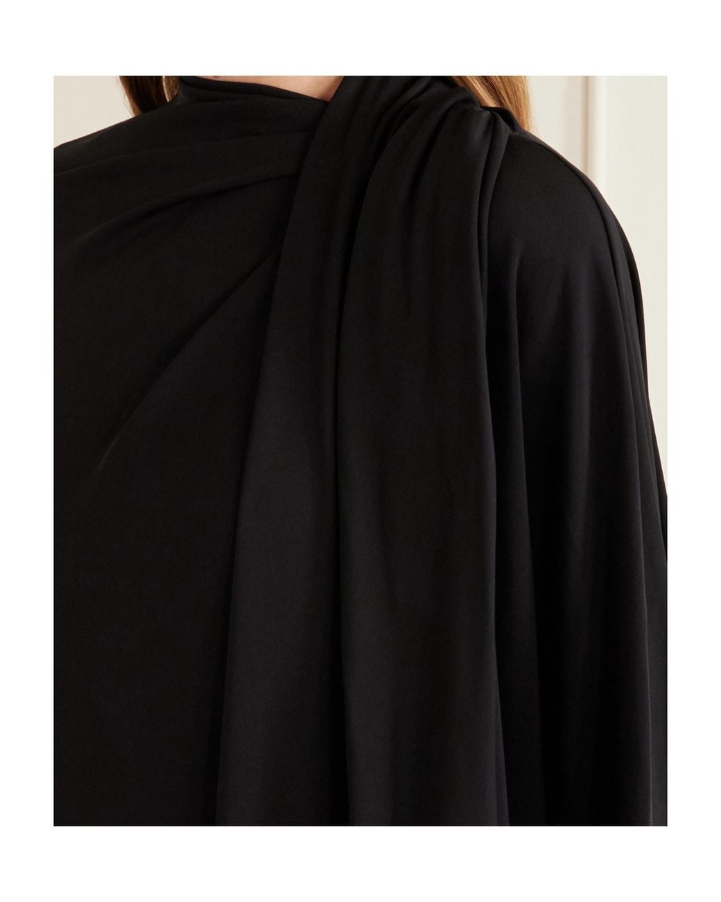 Totême Black Totême Draped Long-Sleeve Dress
