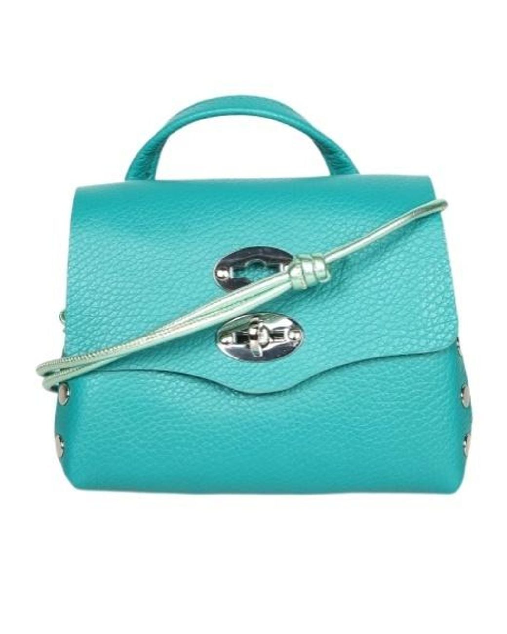 Zanellato Blue Studded Leather Shoulder Bag