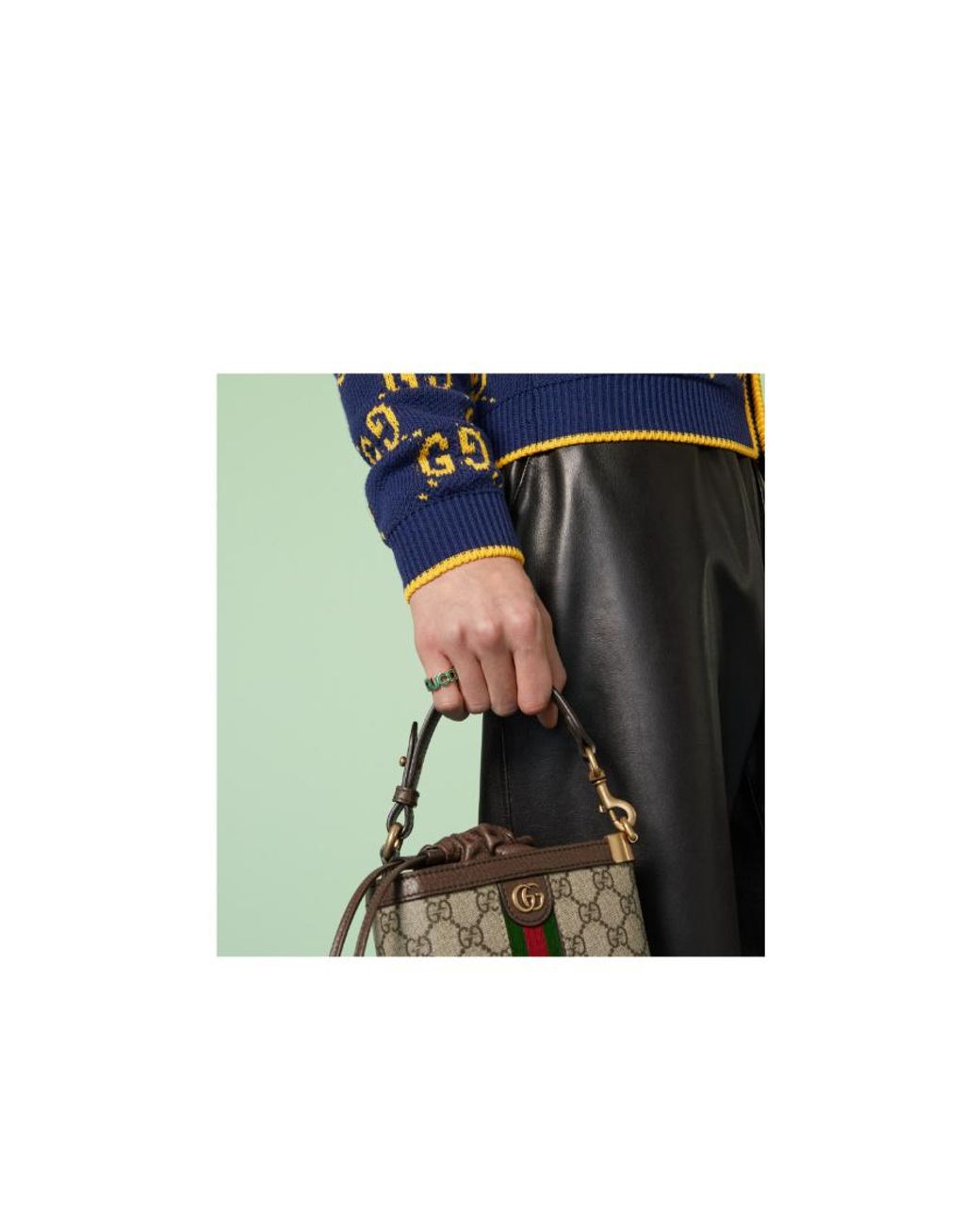 Gucci Green Interlocking G Pull-On Style Ring