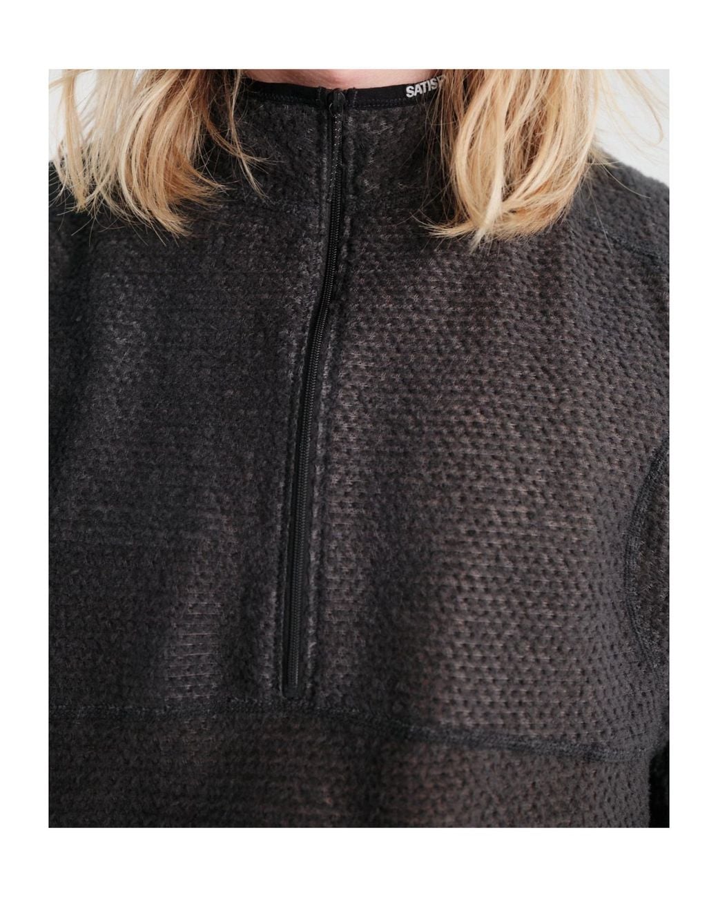 Satisfy Black Half-Zip Hoodie for men
