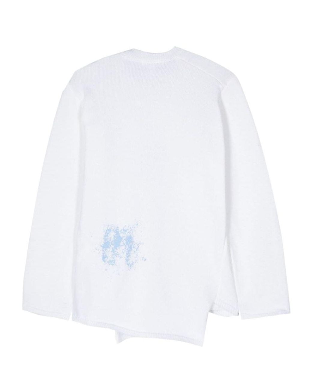Comme des Garçons White Printed Asymmetric Blouse for men