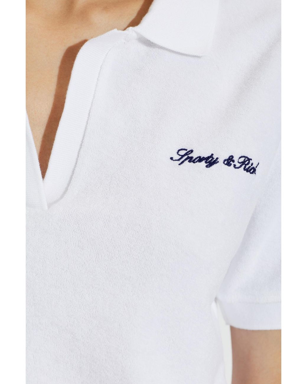 Sporty & Rich White Short-Sleeved Polo Shirt