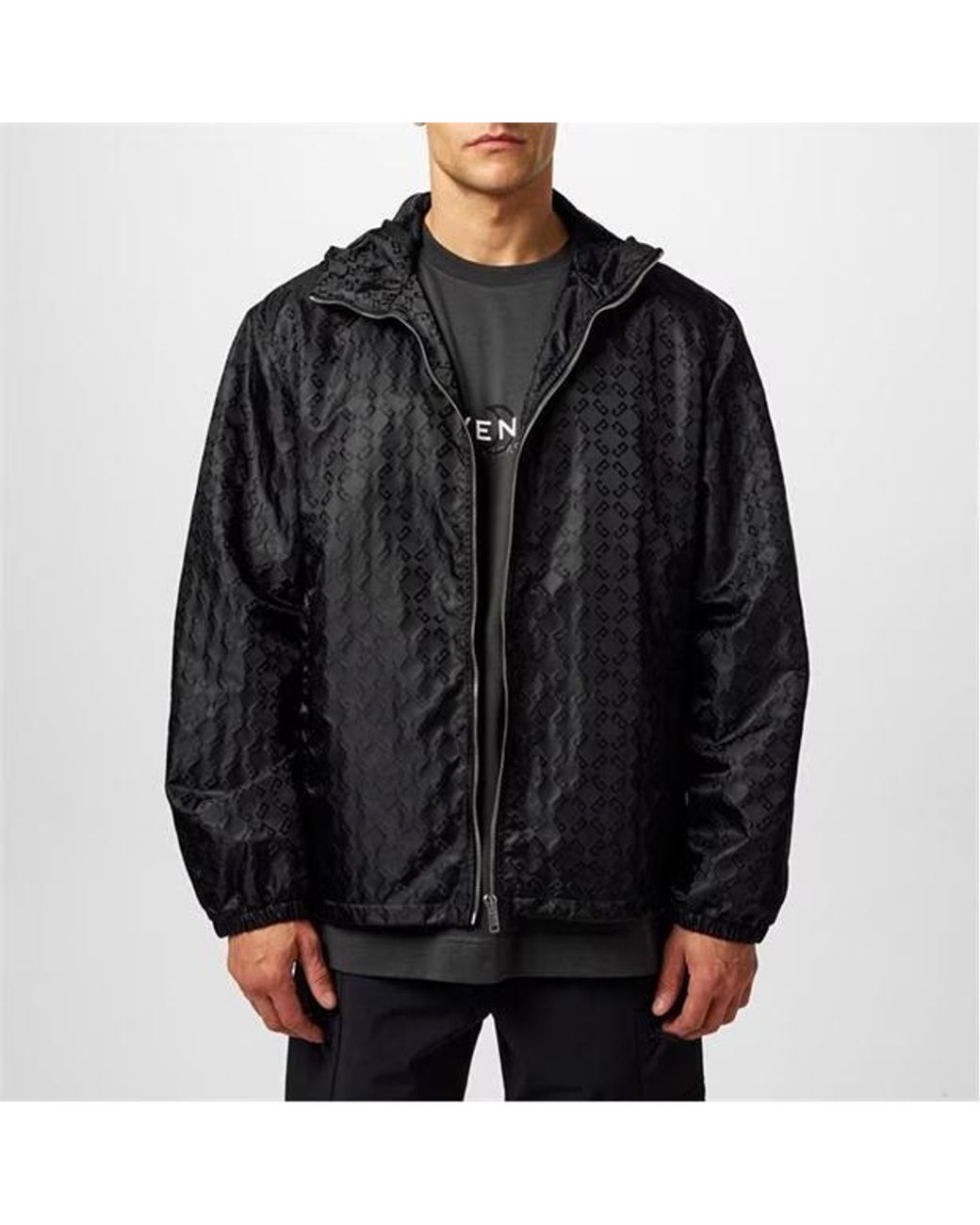 Givenchy Black Logo Hooded Casual Jacket for men