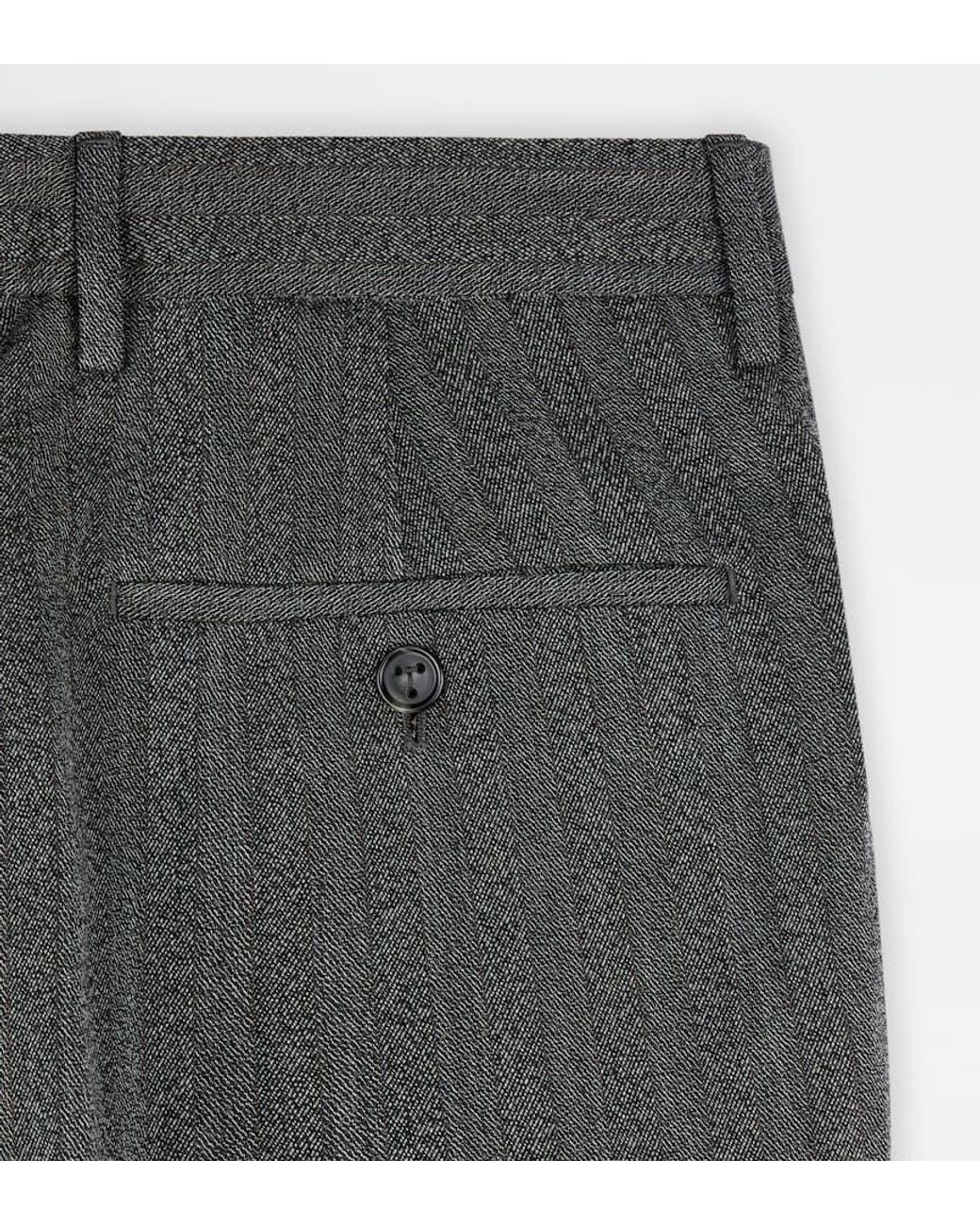 Tod's Gray Creased Straight-Leg Trousers for men