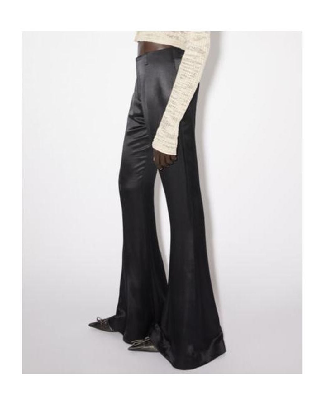 Acne Black Low-Rise Flared Trousers