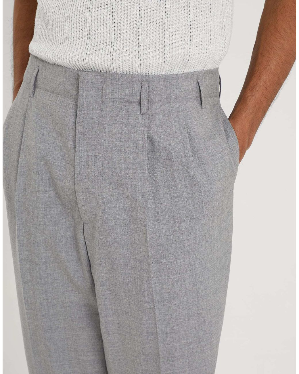 Brunello Cucinelli Gray Tapered Virgin-Wool Trousers for men