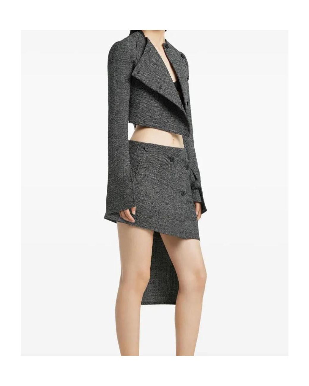 Courreges Gray Courregès Asymmetrically Buttoned Jacket