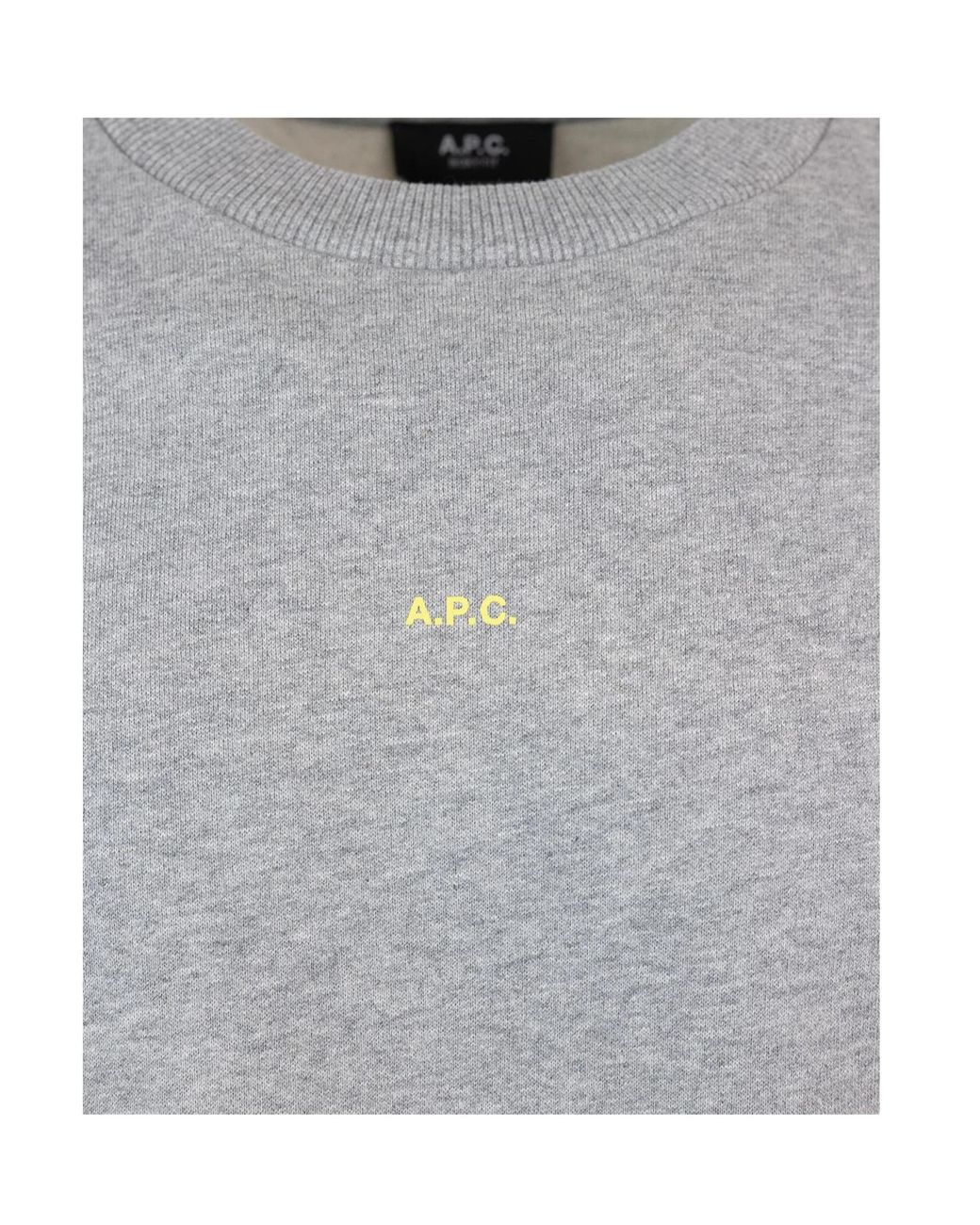 A.P.C. Gray Logo Detailed Crewneck Sweatshirt for men