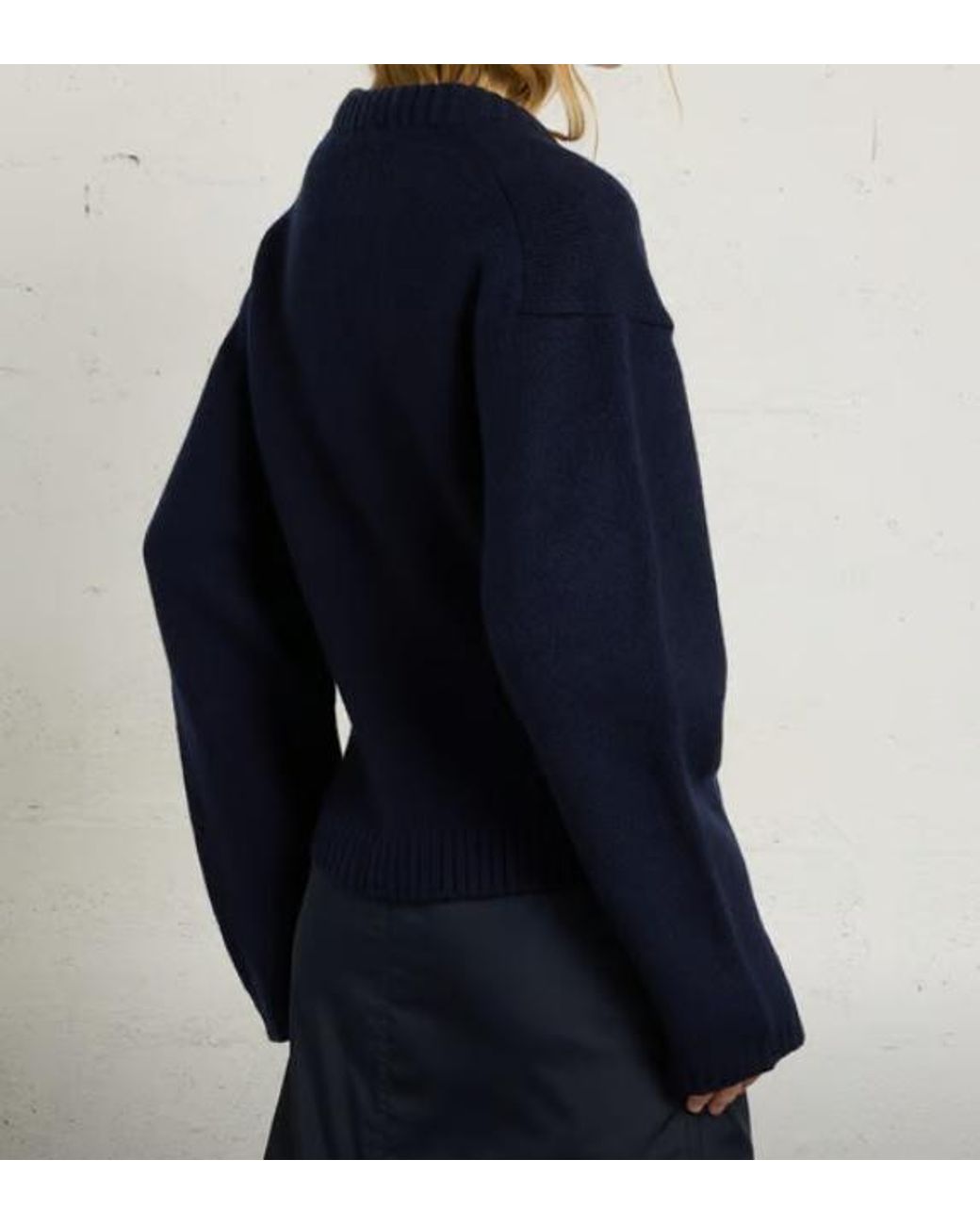 Soeur Blue Single-Button Knit Cardigan