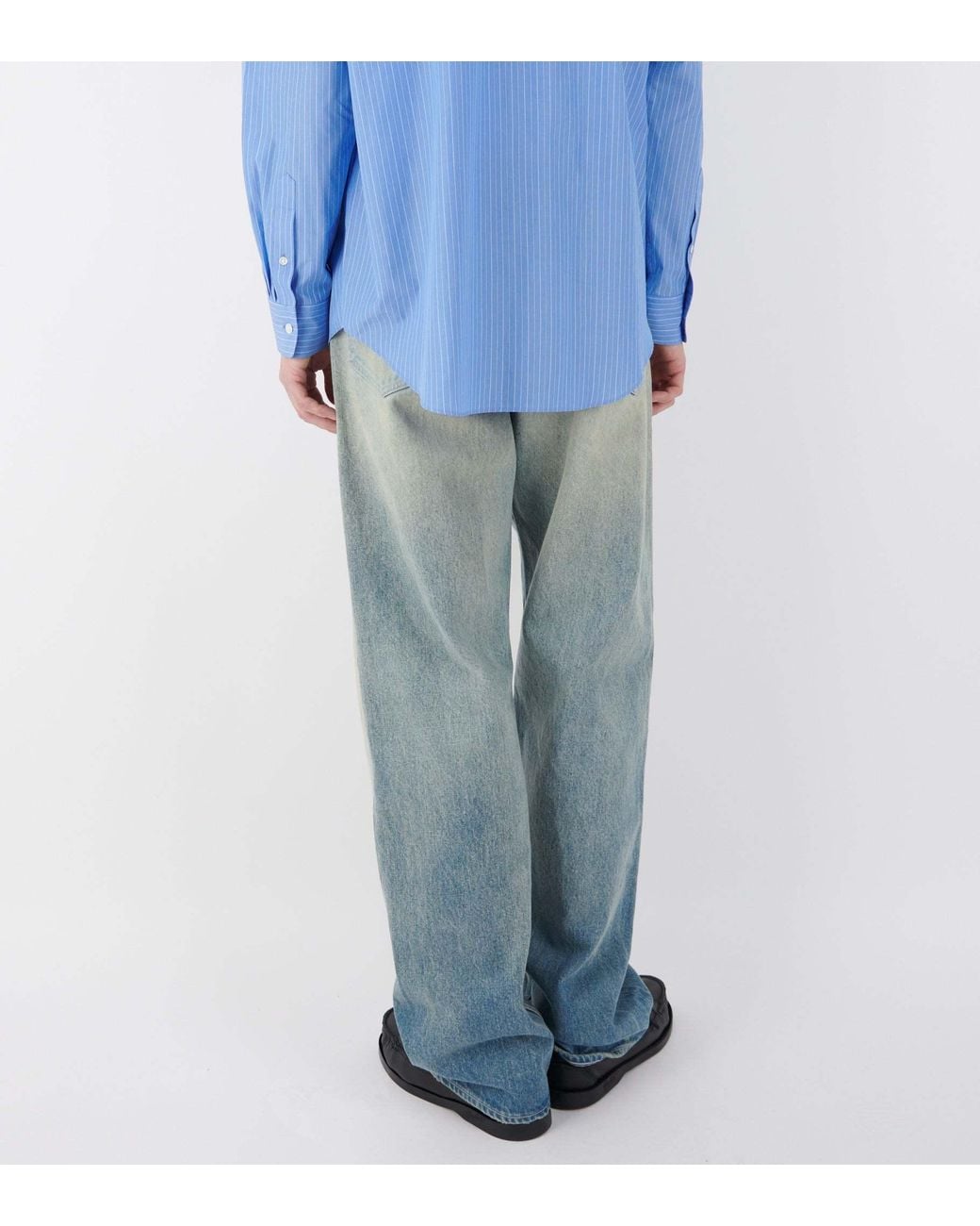Auralee Blue Belt-Loop Jeans for men