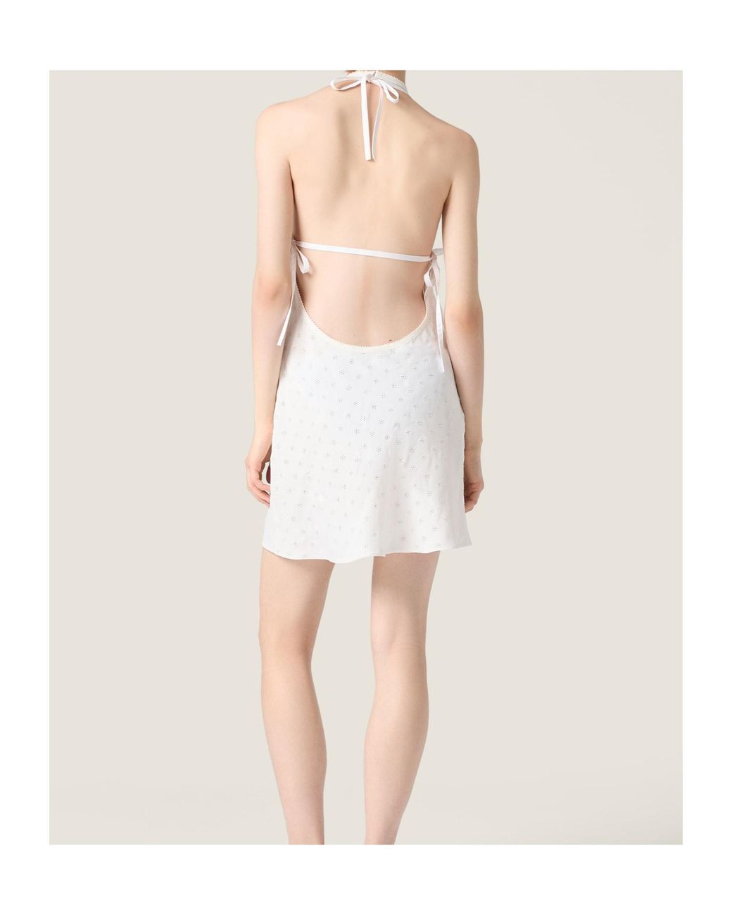 Miu Miu White Cady Eyelet Lace Mini Dress