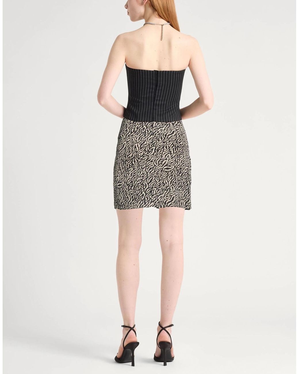 Isabel Marant Black Colorblock Flared Skirt
