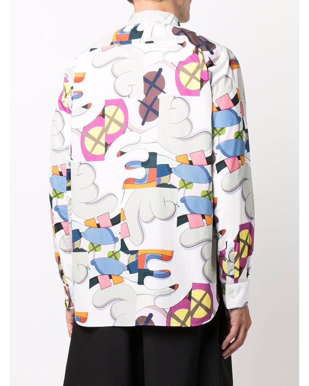 Comme des Garçons White Cartoon-Print Long-Sleeved Shirt for men