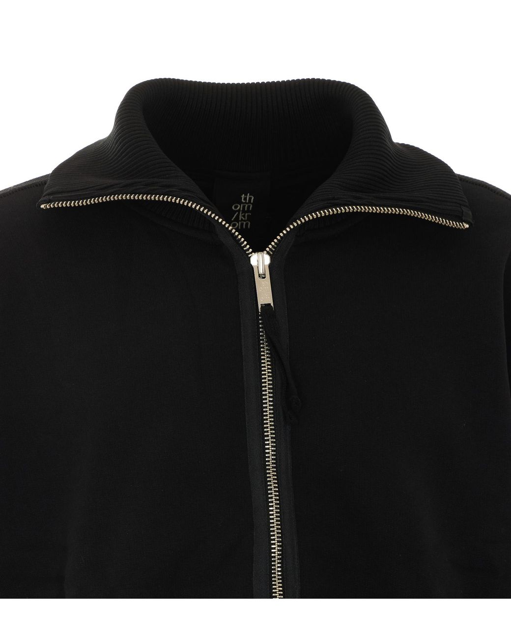 Thom Krom Black Ribbed Cuff Hooded Jacket for men
