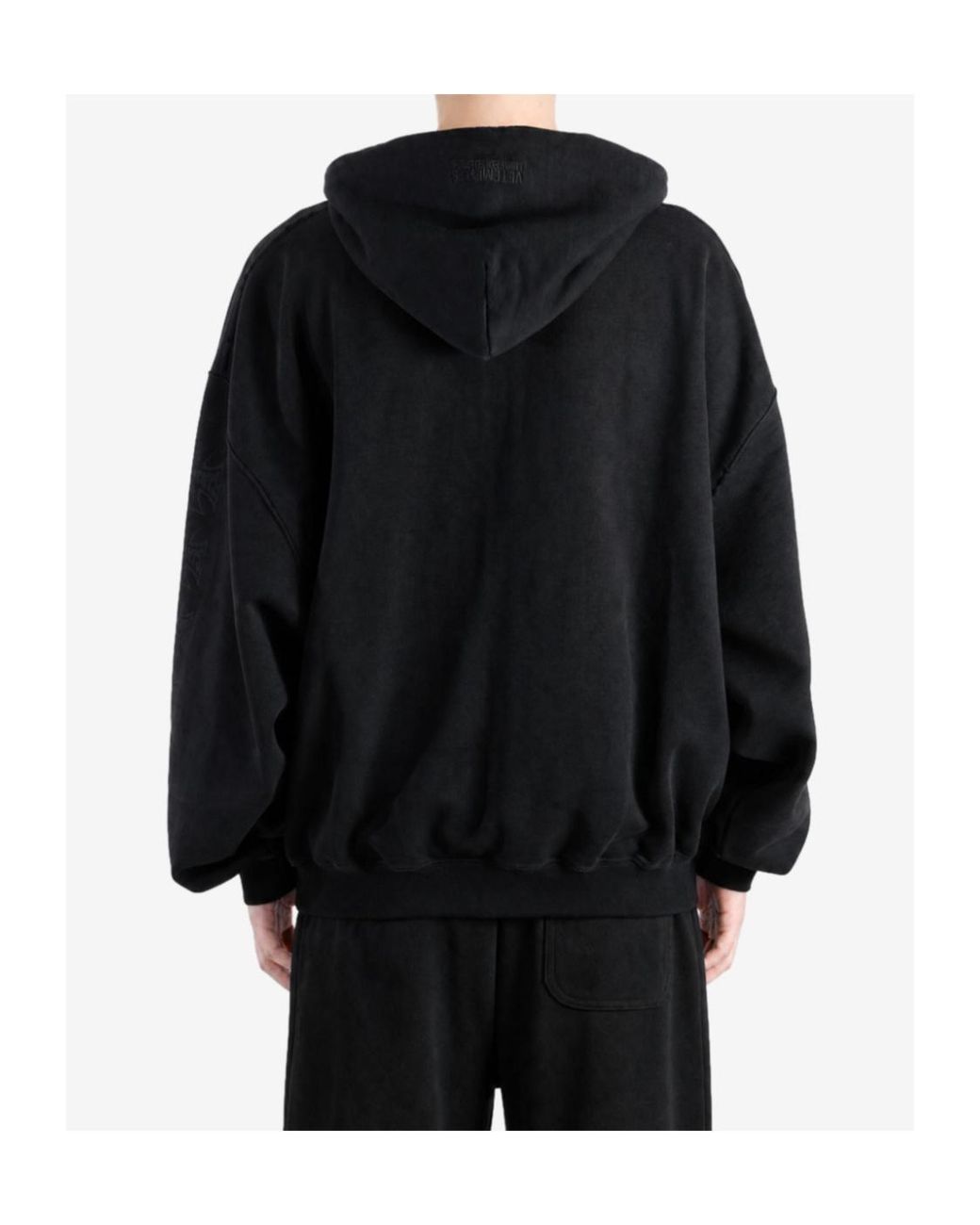 Vetements Black Big Biker Cross Zip-Up Hoodie for men