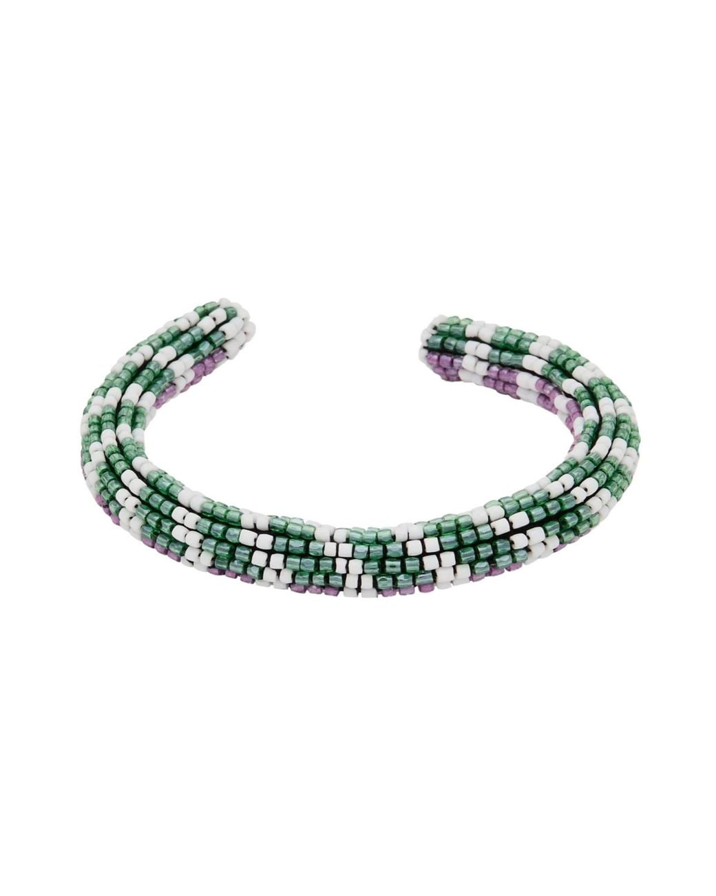 Isabel Marant Green Woven Beaded Bracelet