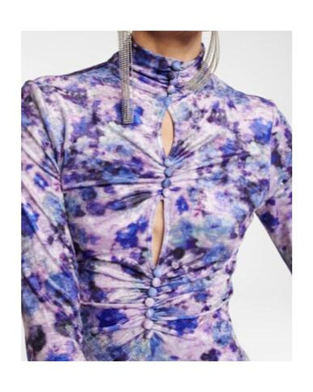Isabel Marant Blue Gram Floral Velvet Minidress