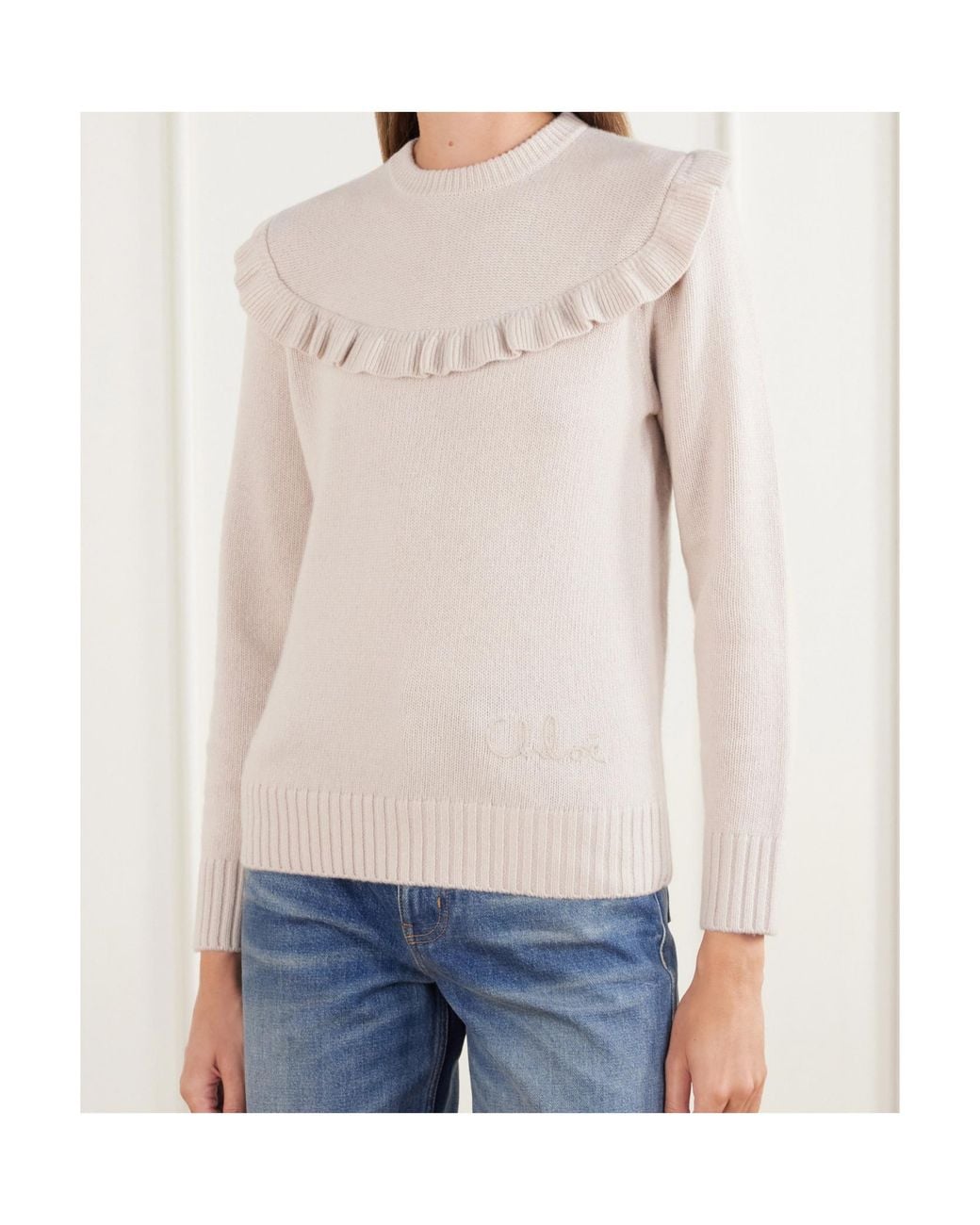Chloé Natural Long-Sleeved Sweater