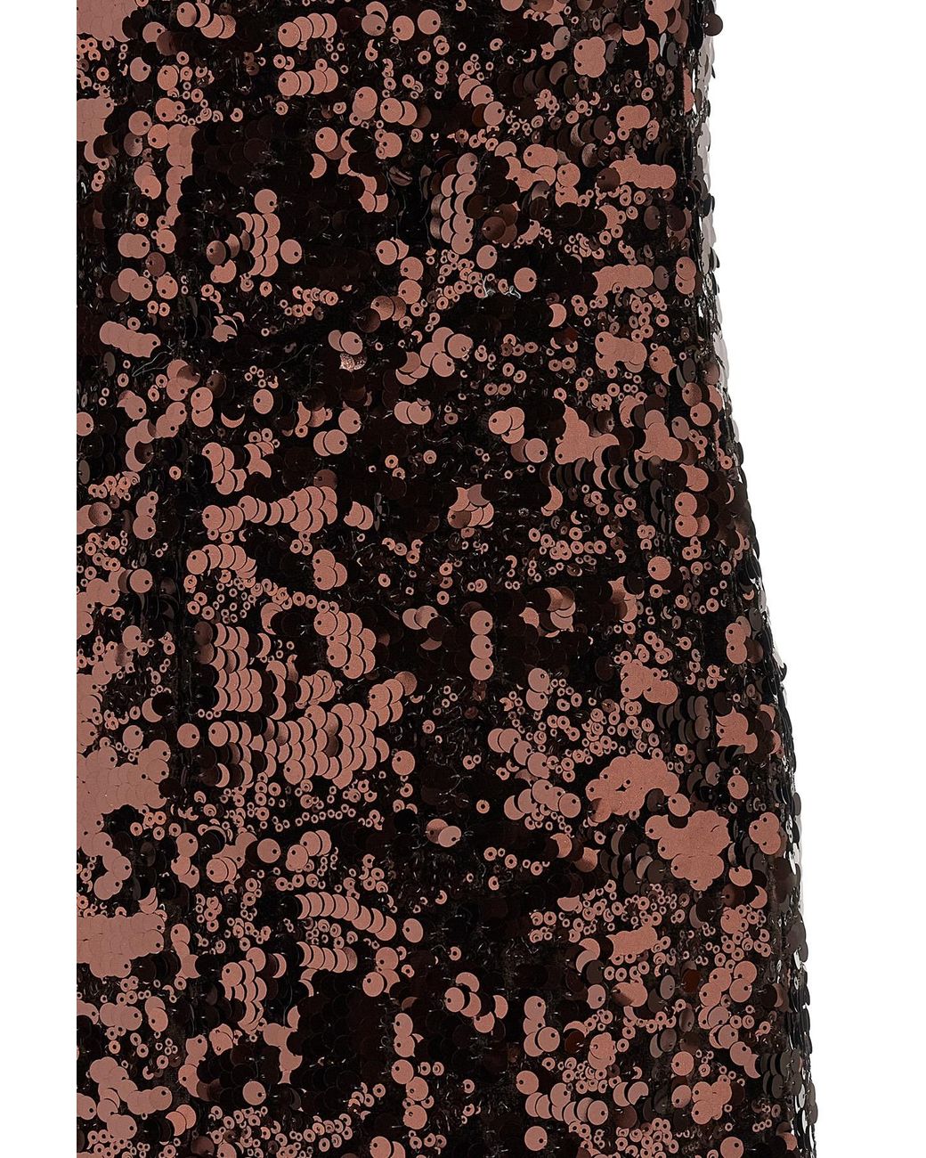Ganni Brown Velvet Sequins Straight Midi Dress