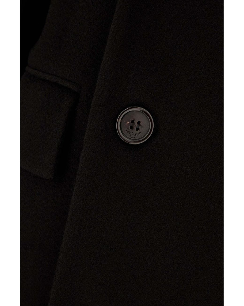 Saint Laurent Black Double-Breasted Coat