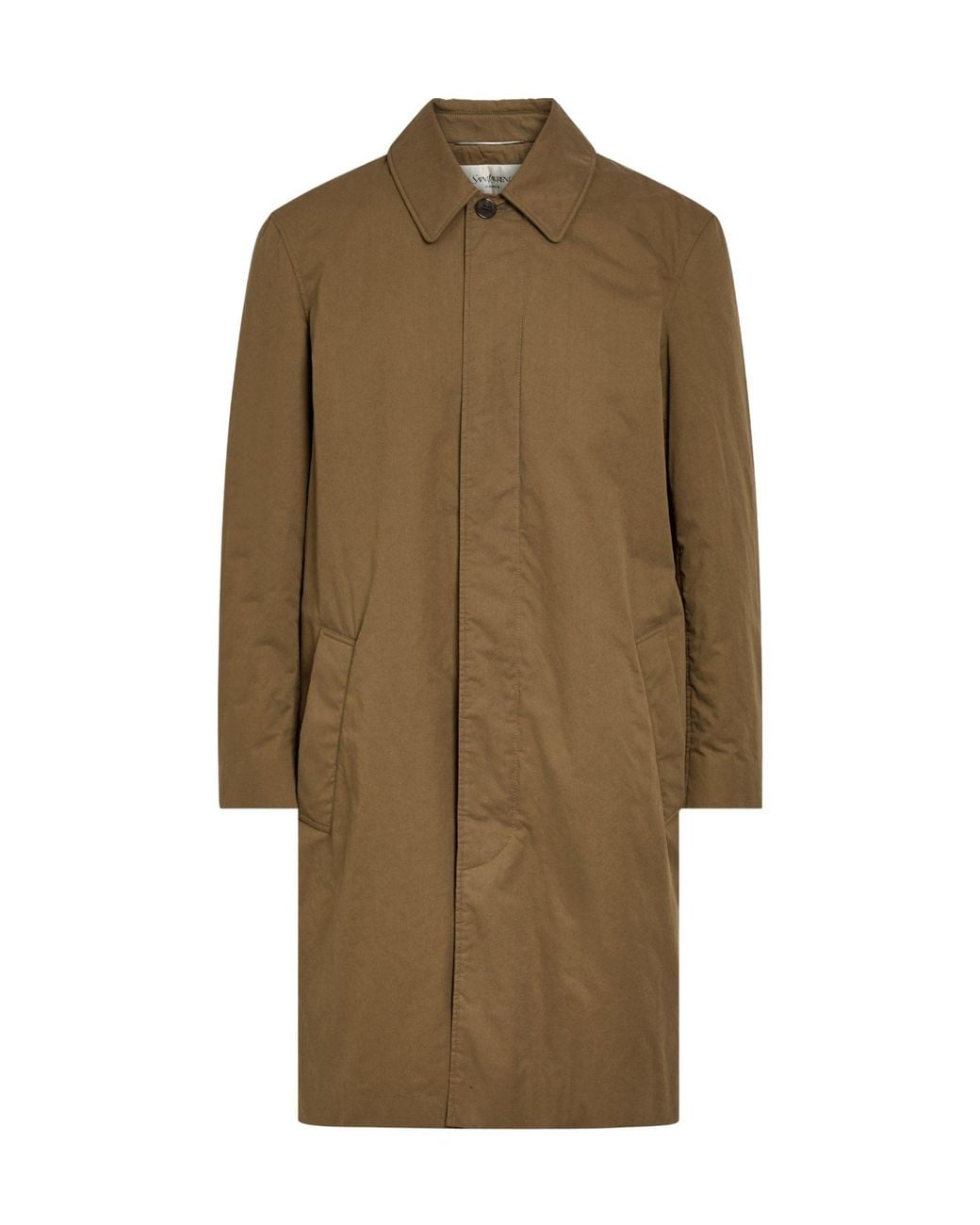 Saint Laurent Green Notched Collar Medium-Length Windbreaker for men
