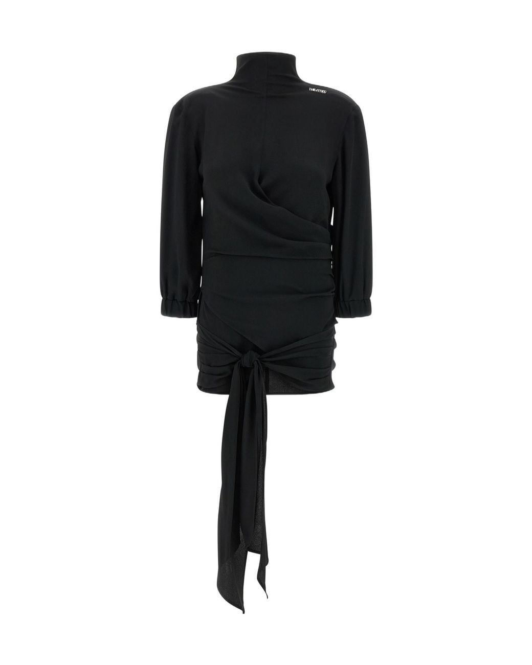 The Attico Black Waistbanded Blouse