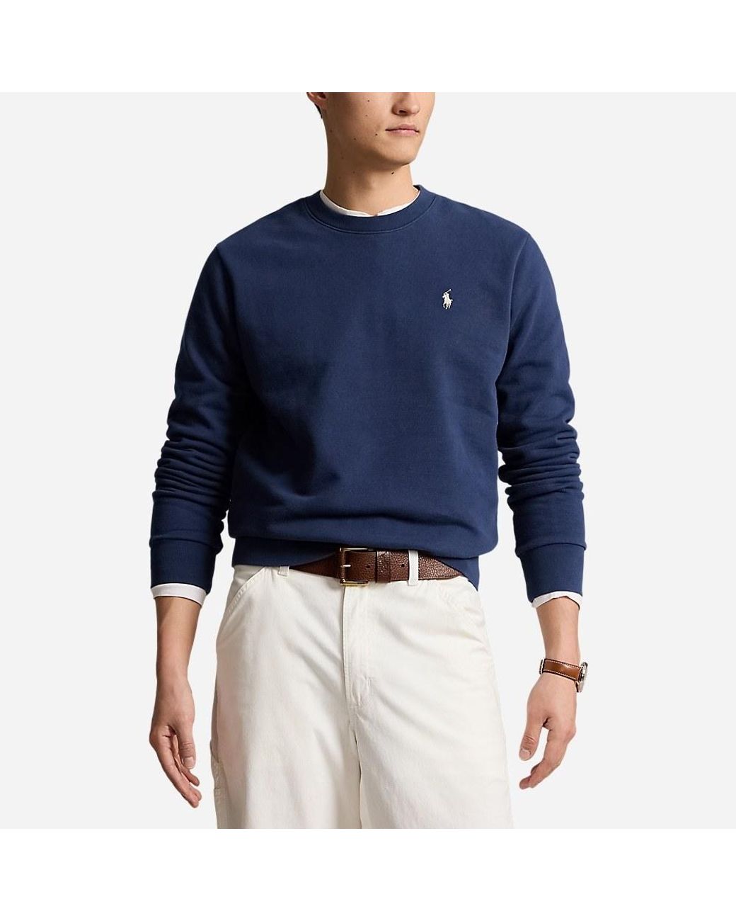 Polo Ralph Lauren Blue Loopback Fleece Sweatshirt for men