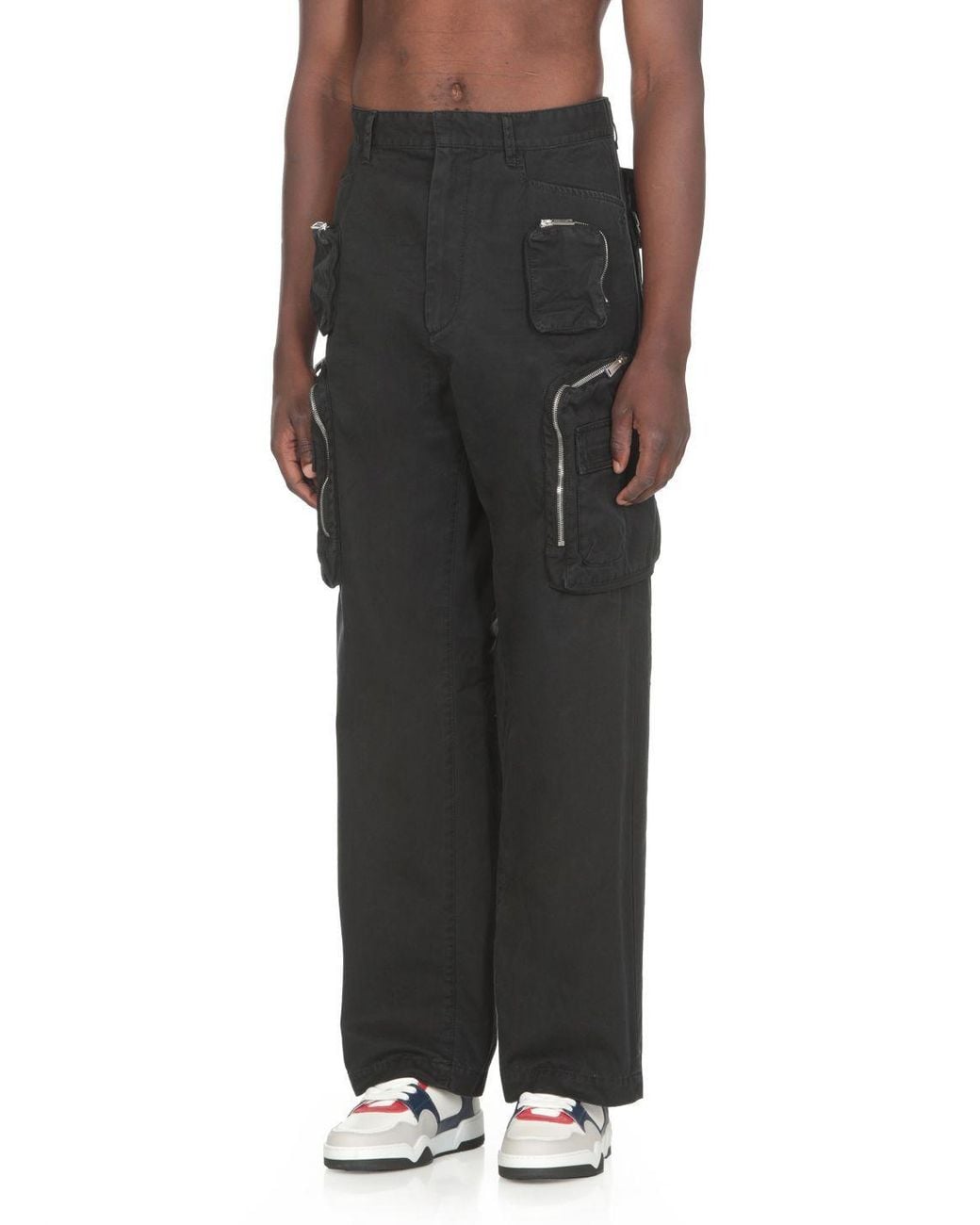 DSquared² Black Fisherman Straight-Leg Cargo Pants for men