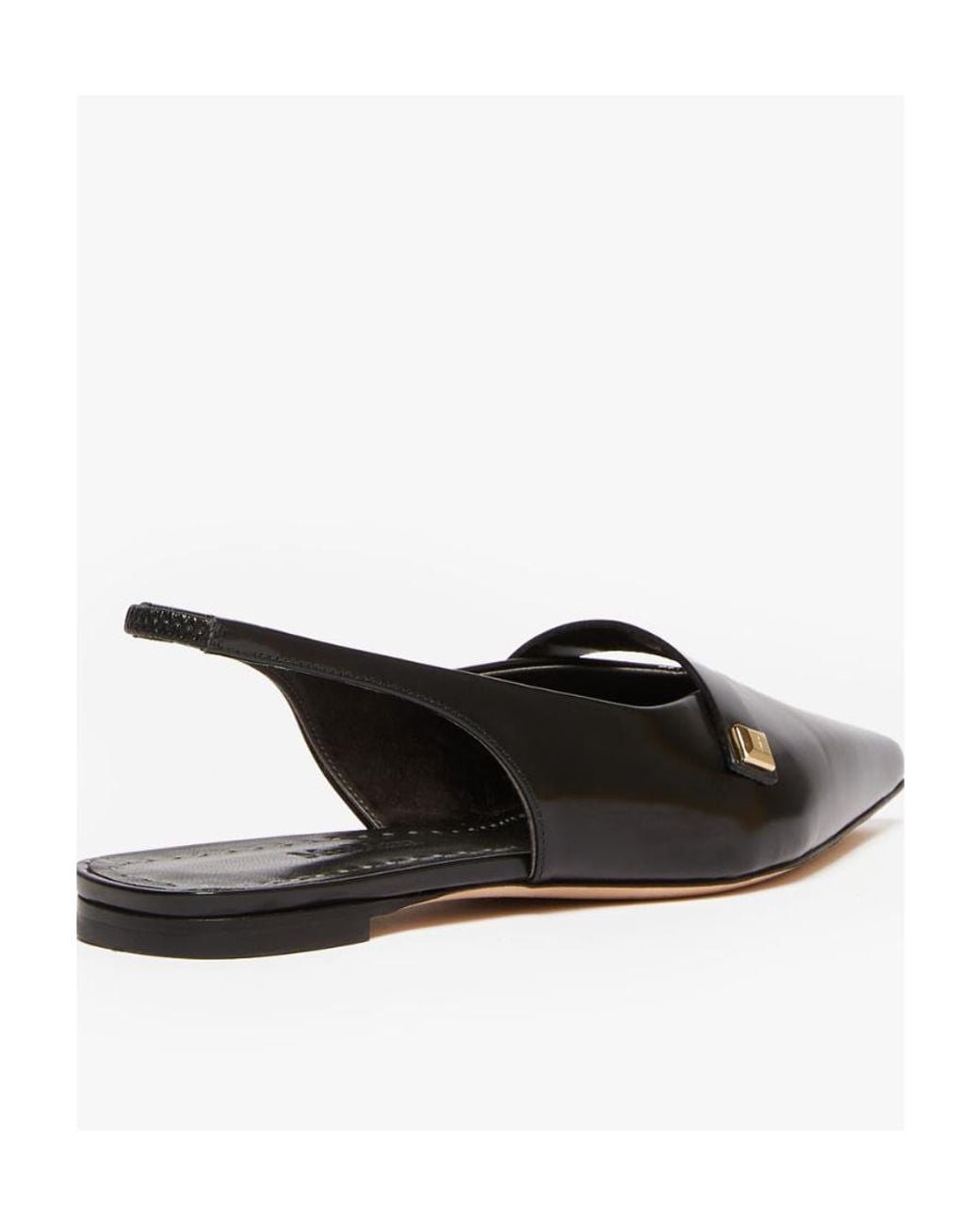 Max Mara Black Logo Details Flat Shoes