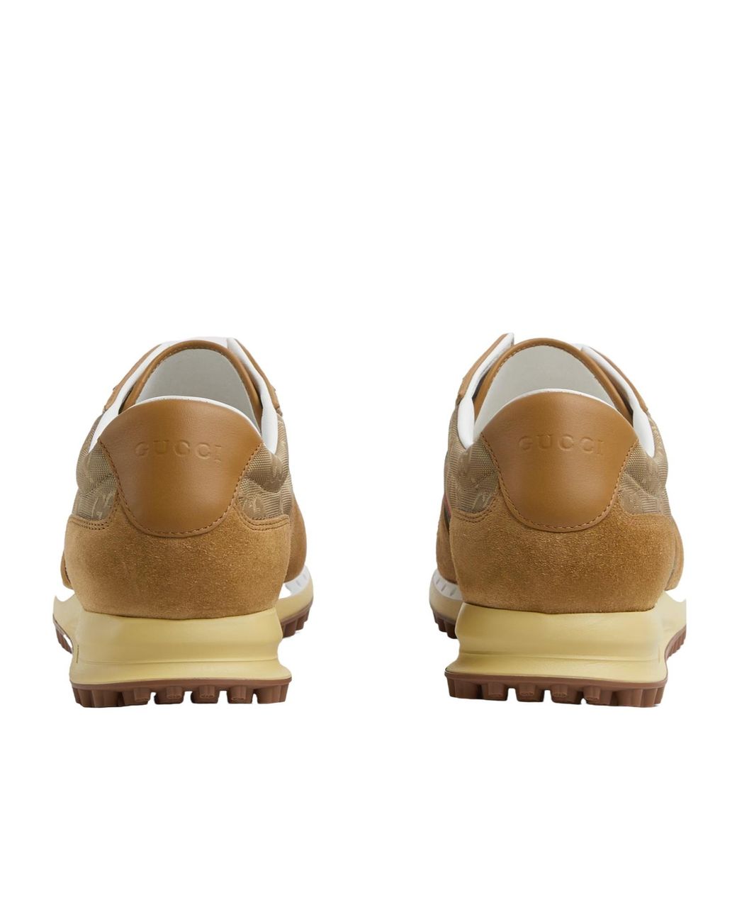 Gucci Brown Panelled Lace-Up Sneakers for men